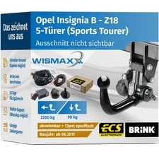 AHK für Opel Insignia B Sports Toure ab 17 ver abnehmbar BRINK +13pol E-Satz ECS