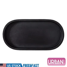 Black Ceramic Oval Tray Modern Decorative Organizer Chic Home Accent 11.8 Inch