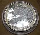 1942-1992 50th Anniv Alaska Canada Highway 1 Troy Oz .999 Silver Round Box & COA