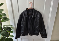 Vintage Carlo Bertini Mens Genuine Leather Jacket Size 46 Black