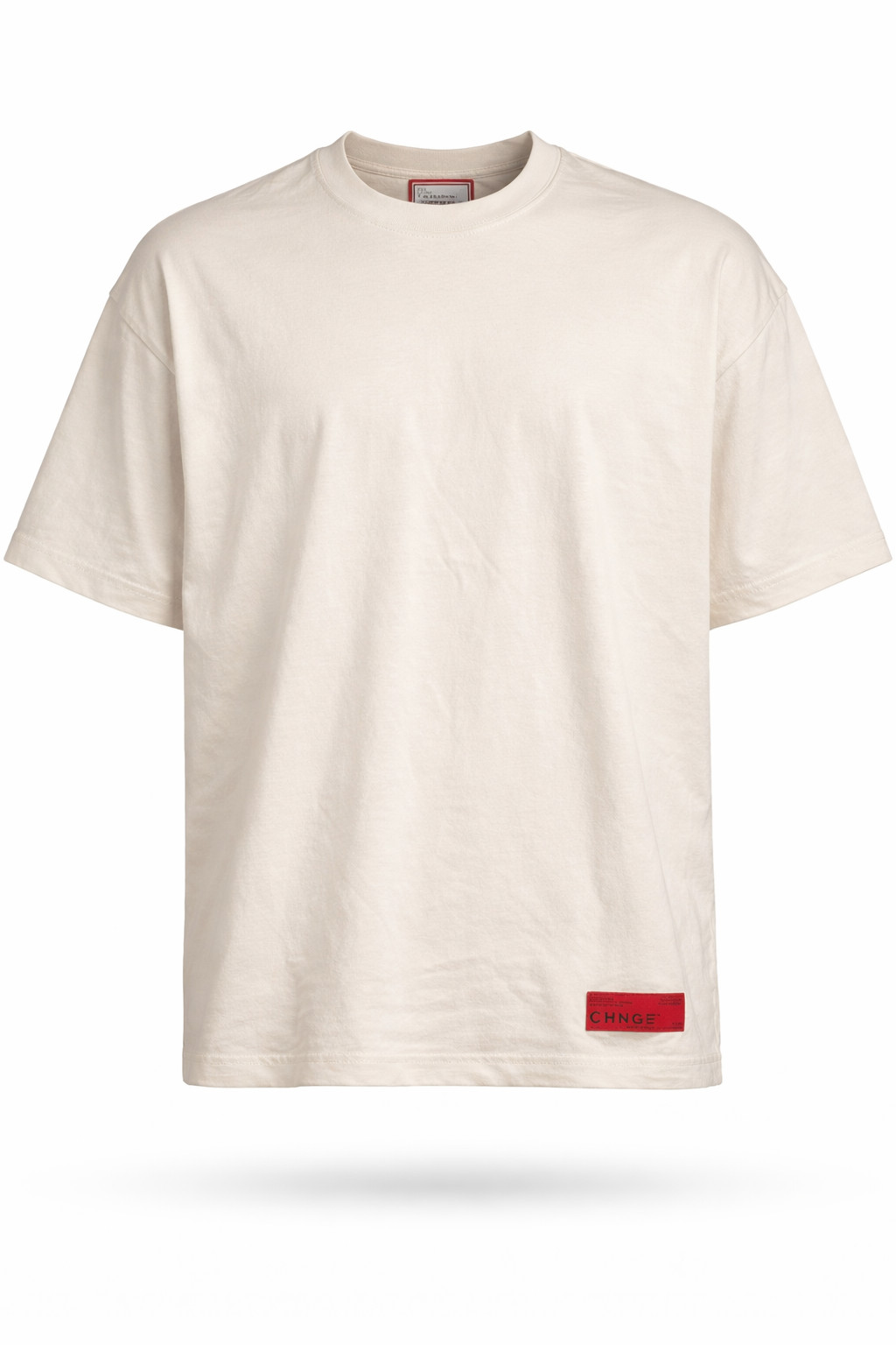 CHNGE Men's Solid Crew Oversized Casual Short Drop Sleeve T-Shirt Off White, 4XL