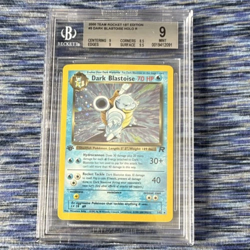 2000 Team Rocket 1st Edition Dark Blastoise Holo Rare BGS 9 Pokémon Card