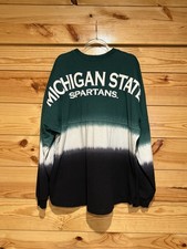 Michigan State Spirit Jersey Long Sleeve Shirt Size XXL Green Spartans USA Made