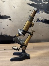 Microscope Ancien H. Peter Lyon Laiton et Fonte - Hauteur 31,5cm