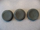 Vtg Lot of 3 Ball Mason Jar Zinc Lids with Milk Glass Inserts about 3"D