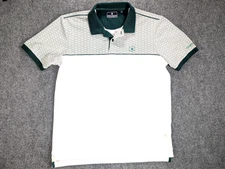 Louis Philippe Men's Golf Leisure shirt - Large Regular Fit - Green & White