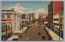 Riverside Avenue Spokane Washington Linen Street View Postcard