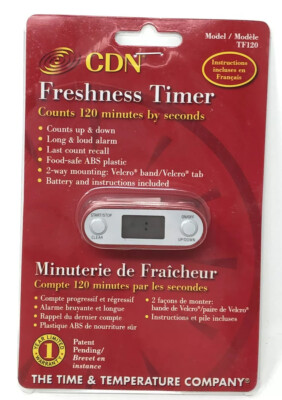 CDN Digital 120 Minute Kitchen Cooking Freshness Timer Red TF120 Food Safe Alarm