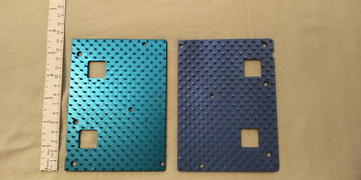 Low Profile Blue Anodized Aluminum Heat Sinks, Lot of 2  pcs, 144x106mm
