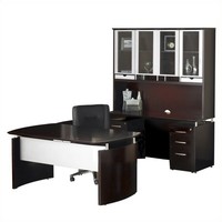 Mayline Napoli 72 Desk Set With Bridge Credenza Hutch In Mahogany on sale Mayline Napoli 72 Desk Set With Bridge Credenza Hutch In Mahogany on sale