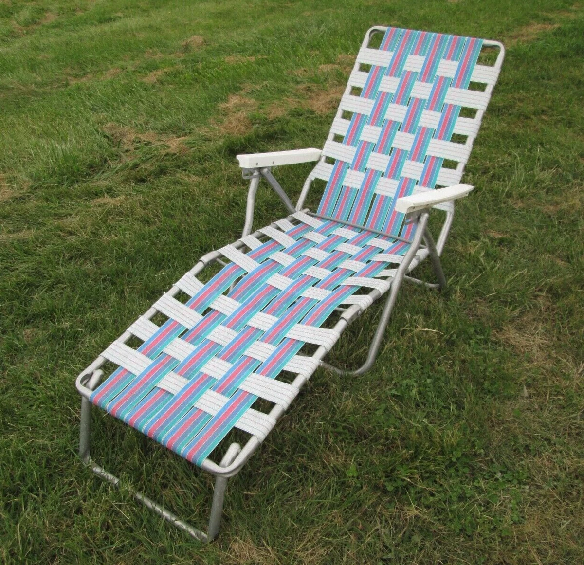 Aluminum folding web chaise lounge deals