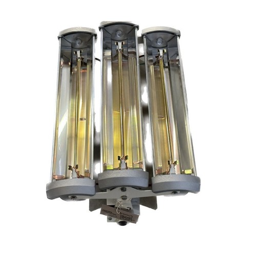 Chauffage infrarouge 4500W court blanc 450x300x170mm 230-400V reflecteur argent - Bild 1 von 3