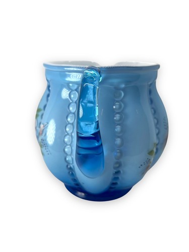 Fenton Melonenrippe blauer Krug handbemalt signiert K. Brightbill - Bild 5 von 8