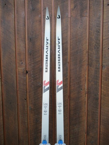 GREAT Vintage Snow Skis 77" Long White Black Color Finish with Bindings - Picture 2 of 4