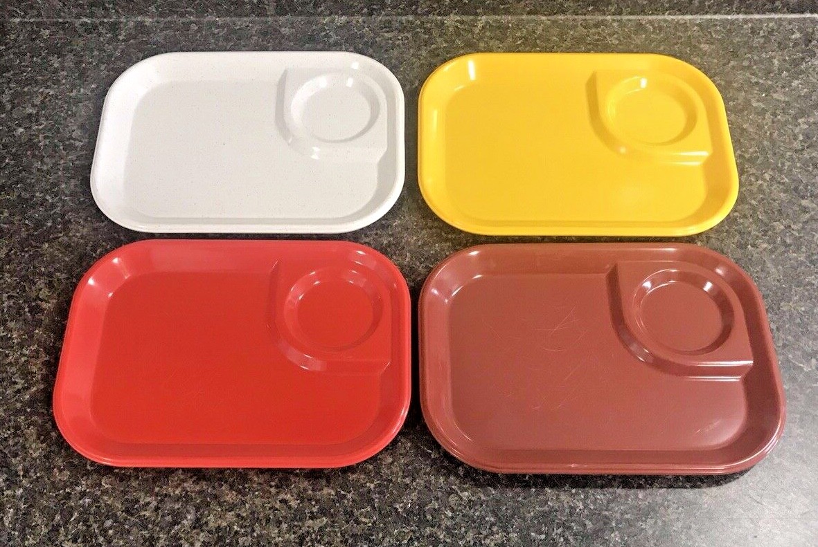 4 Vintage Rubbermaid 3850 Melamine Lunch TV Camping Trays 11 1/2" x 8 1/2" eBay
