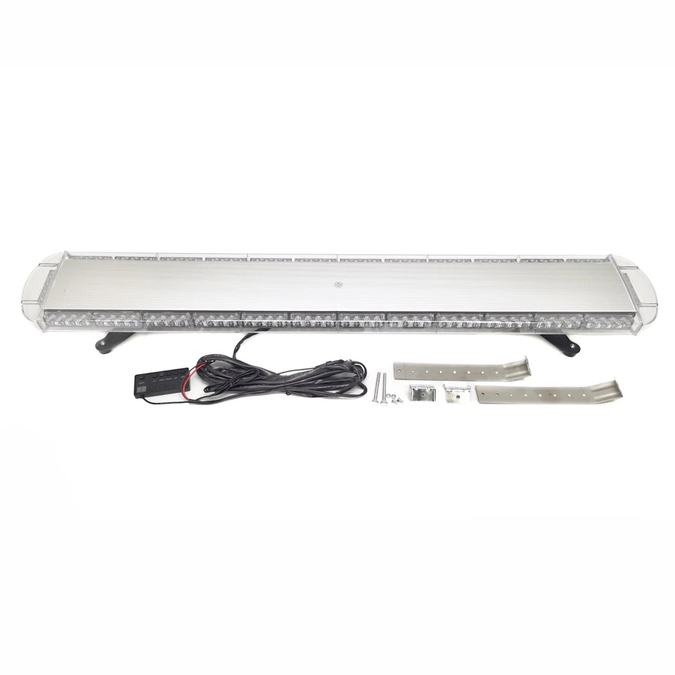 Barra de luz LED ámbar estroboscópica de emergencia recuperación intermitente impermeable 55 pulgadas 104 LED Foto 3 de 4