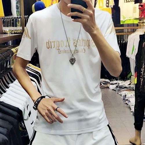 New Fashion Diamond Wings Rhinestone Luxury Men T-Shirt Black White High Quality - Picture 12 of 17