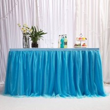 3ft / 92cm Blue Tulle Tutu Table Skirt, Wedding Bridesmaid Sister Costume,Par...
