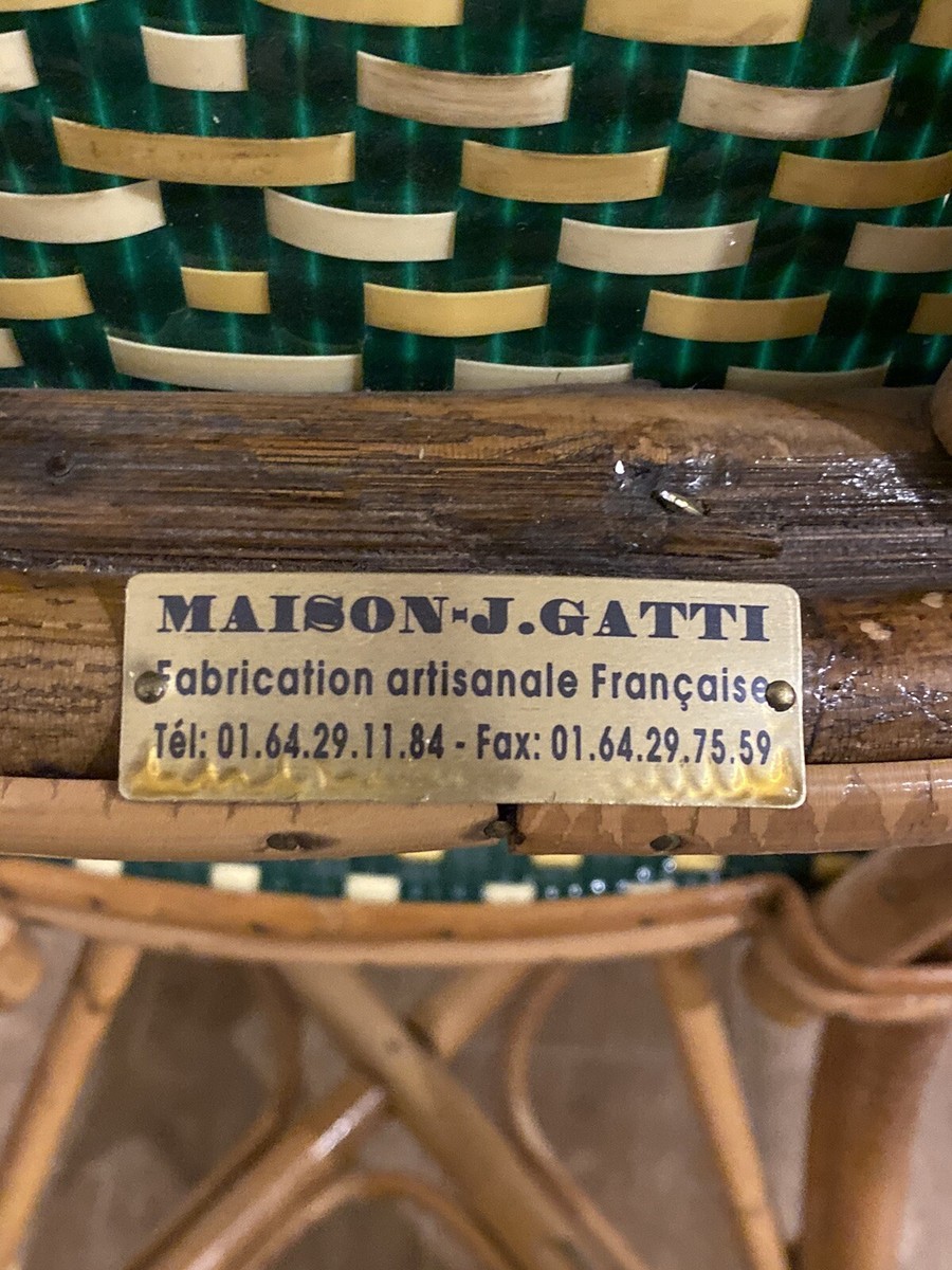 Antique Maison J Gatti Cafe Bistro Chair Rattan Made In France | eBay
