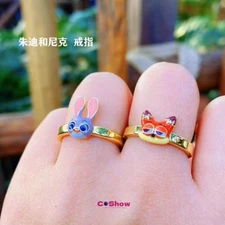 New Cartoon Zootopia、Zootropolis Cosplay Judith Nick·Wilde Ring Open Couple Ring