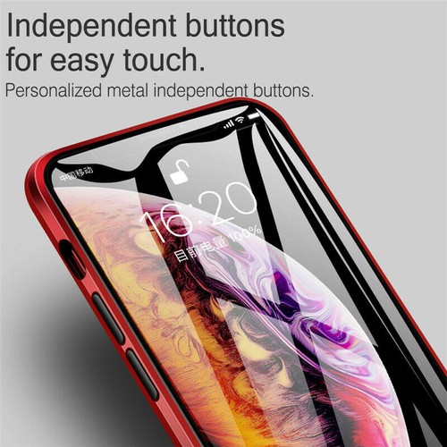 Tempered Glass Cover For iPhone 15 14 Pro Max 13 360° Magnetic Adsorption Metal - Picture 3 of 22