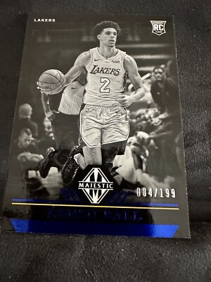 2017-18 PANINI CHRONICLES 301 LONZO BALL Blue Foil RC 004/199