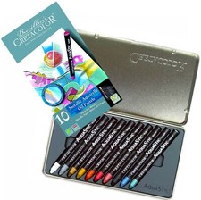 CRETACOLOR Artists Watercolour Metallic Soft Oil Pastels Tin Set Glass Clay Art