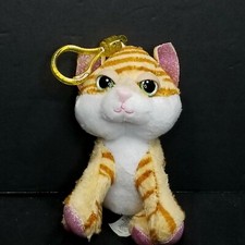 Russ Li'l Peepers Amber Plush Stuffed Soft Cat Belt Backpack Clip Orange 5"