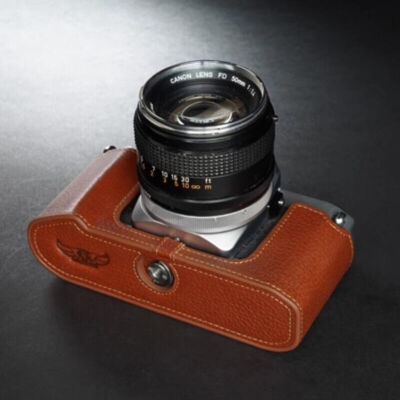 Genuine Leather Half Camera Case Bag Cover Handmade For Canon AV-1 AV1 AL-1 AL1