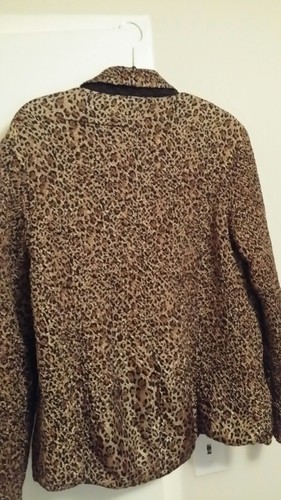 Animal Print reversible to Black Jacket fits XL - Picture 2 of 3