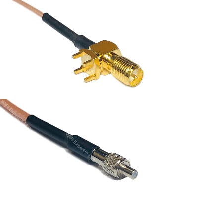 RG178 RP-SMA Female PCB Tall to TS-9 Female Coax RF Cable USA-Ship