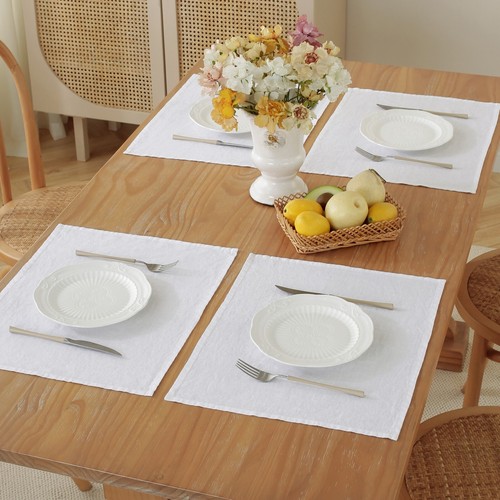 100% Pure Linen Natural Placemats 14 x 18 Inch Eco-Friendly Table Mats Set of 4 - Picture 36 of 37