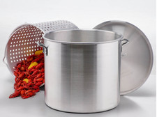 80 qt Aluminum Boil Pot w/ Strainer Basket Frying Steaming Cooking steamer Large