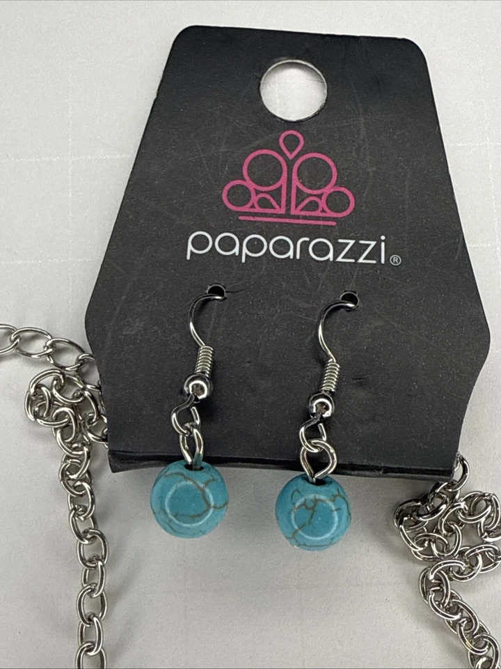 Папарацци воздействия на окружающую среду синий ожерелье и подвеской серьги комплект новый с Ярлыками - Изображение 3 из 4