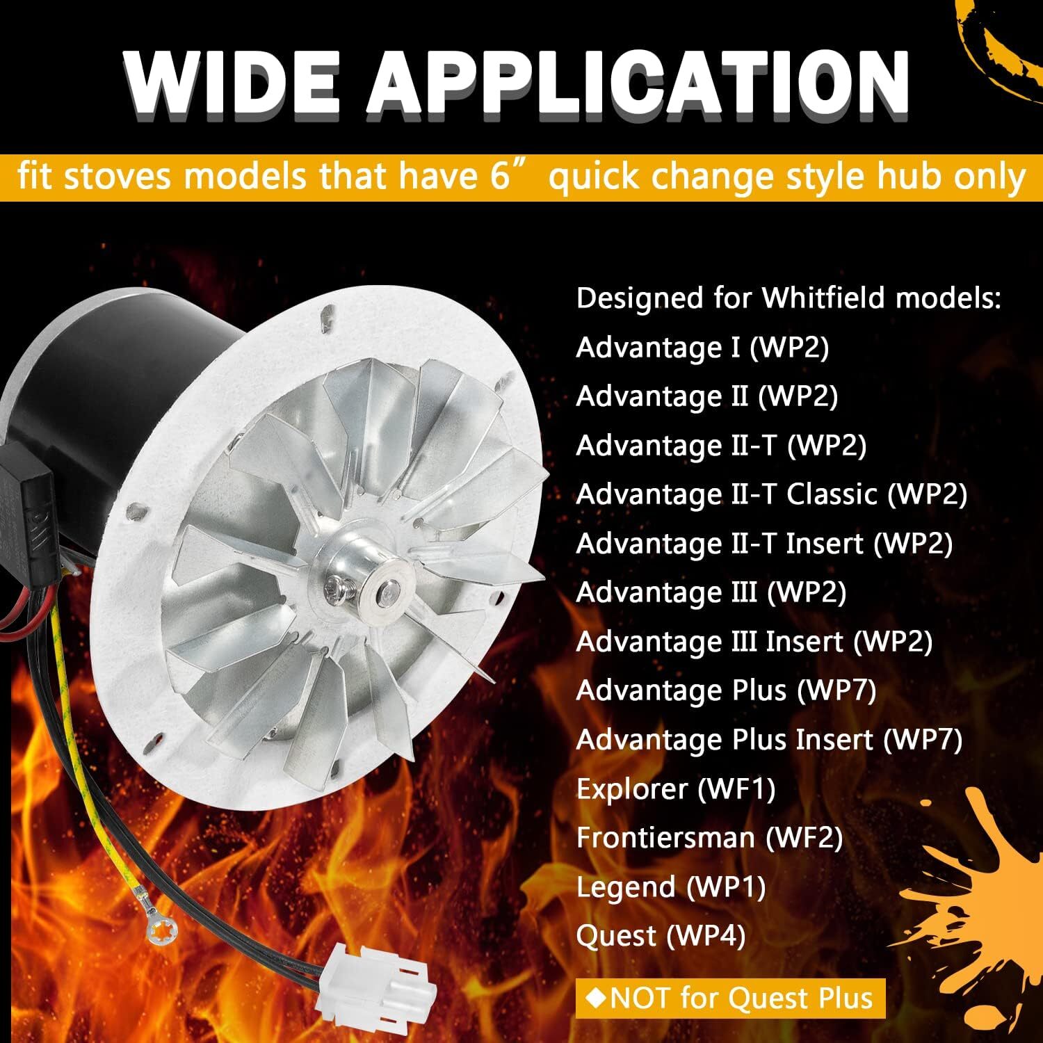 Pellet Stove Combustion Exhaust Blower Motor for Whitfield Advantage 12056010 