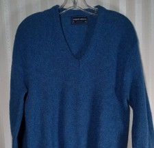Vtg Robert Bruce Mens Sz M Wool Sweater Blue Long Sleeve Pullover USA Made EUC