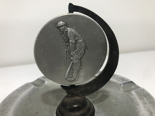 Vintage Stokes Chrome Plated Cricket Ashtray Trophy - Made in Aust - Art Deco - Picture 5 of 7