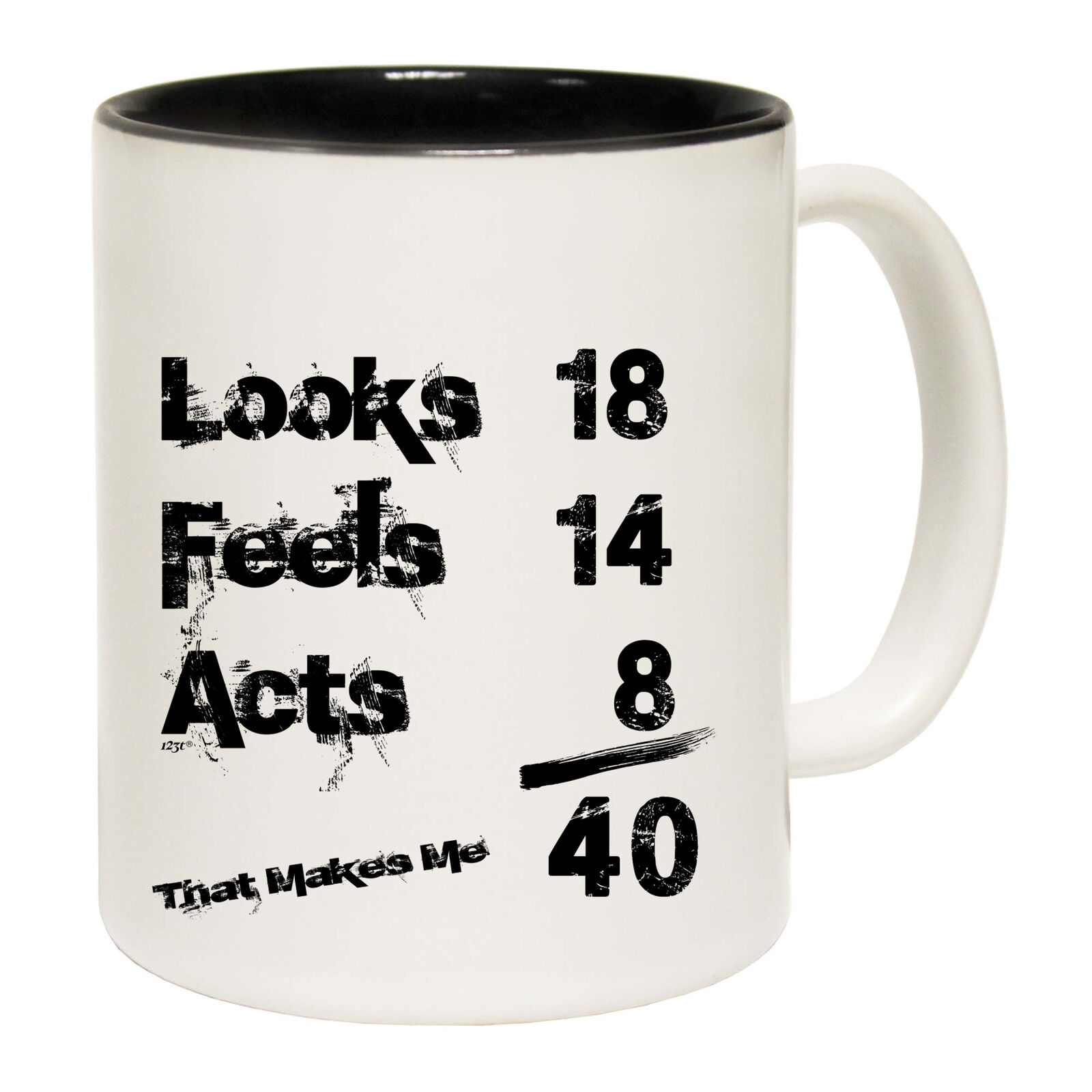 Looks Acts Feels 40 GIFT BOXED Funny Mugs Novelty Coffee Mug Cup