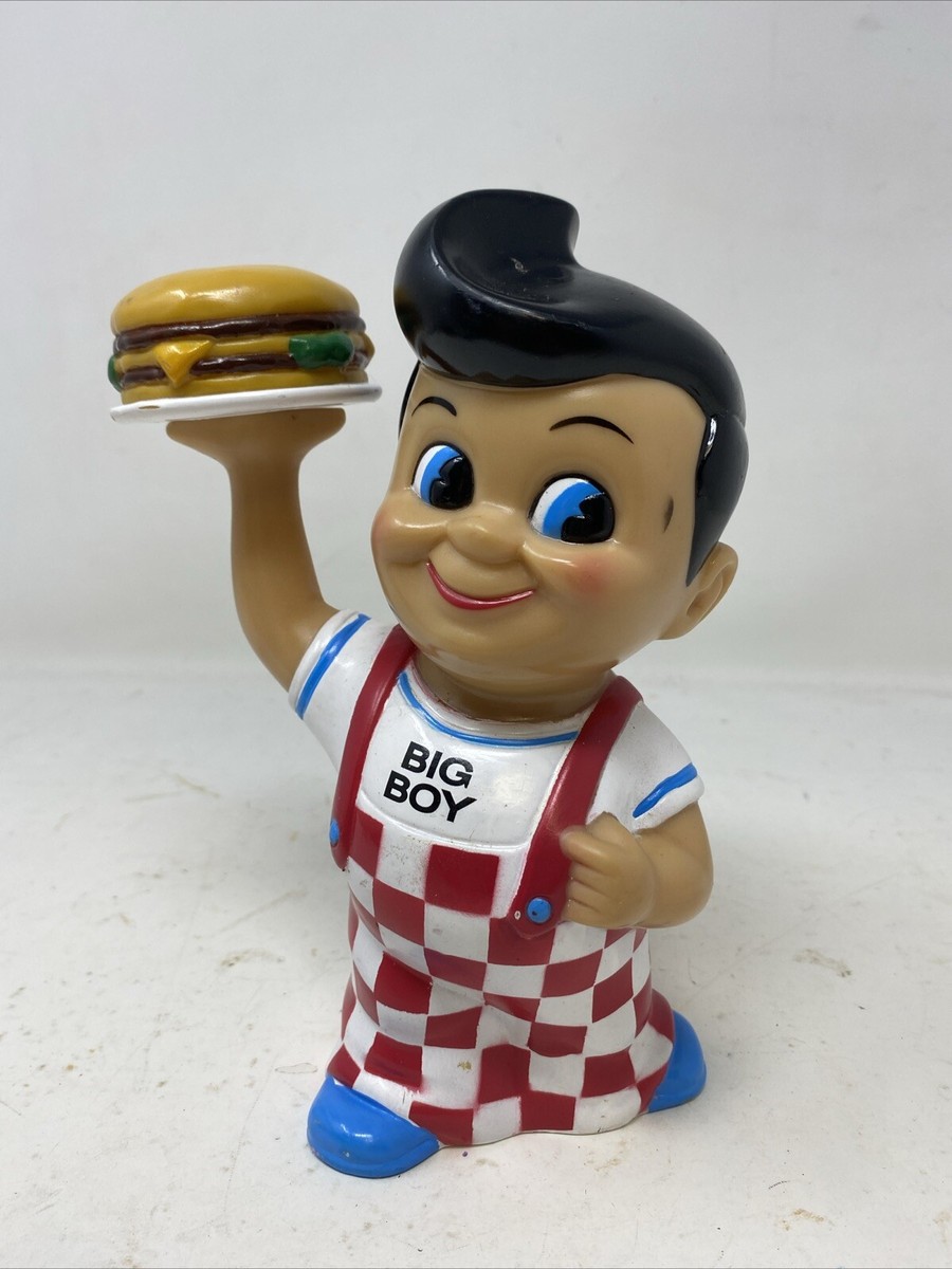 Vtg Bob's Big Boy 8” Plastic Vinyl Money Coin Bank Burger 1999