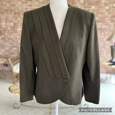 John Meyer of Norwich Women s Blazer 10 Vintage Forest Green Wool Work Office