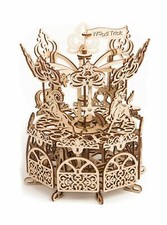 Wood Trick Mechanical 3D Puzzle Carousel - Merry Go Round Puzzle - Wood Puzzle