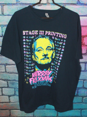 Murry FKN Christmas T-Shirt BILL MURRAY Neon 80s Theme Mens XL