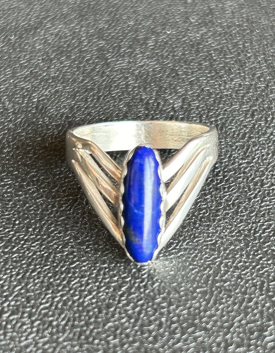 Stunning Navajo Lapis Sterling Silver Ring Native American Stunning Navajo Lapis Sterling Silver Ring Native American