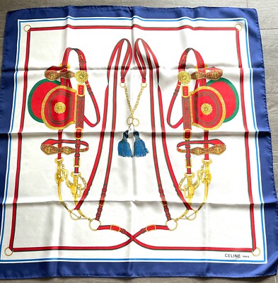 Foulard/Carré/Chale Foulard CELINE en soie hand rolled- 49gr  Silk SCARF schal