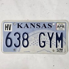 Kansas License Plate  FREE   Embossed KS Word...