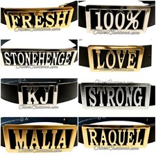 Personalized Custom Chrome or Gold Name Belt Buckle
