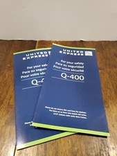 United Express Airlines Q-400 Safety Instructions Card Set of 2 New Unused 