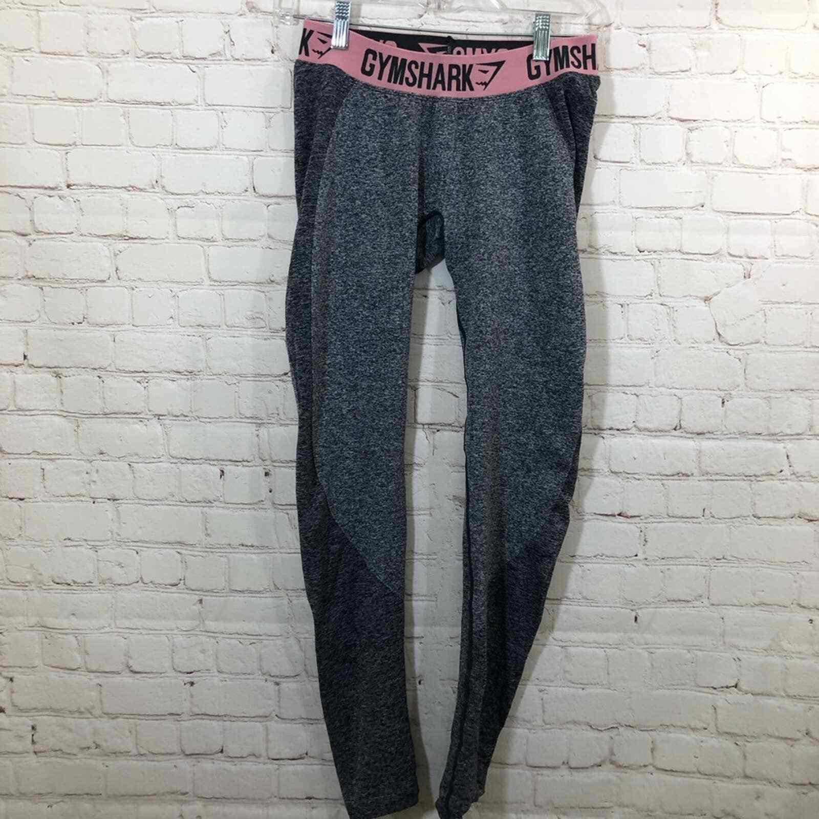 Gymshark leggings gray pink band size 