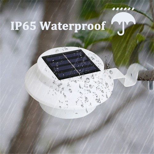 Solar Powered 3LED Gutter Light Outdoor/Garden/Yard/Wall/Fence/Pathway Lamp whit - Picture 12 of 19