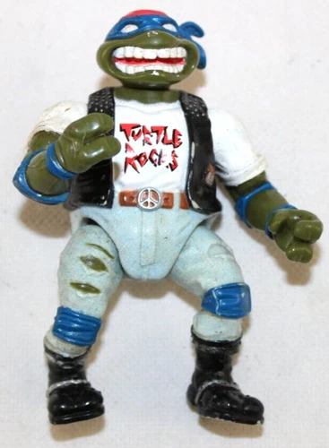 VTG 1991 Teenage Mutant Ninja Turtle TMNT Rock N Roll Leonardo Action Figure Toy